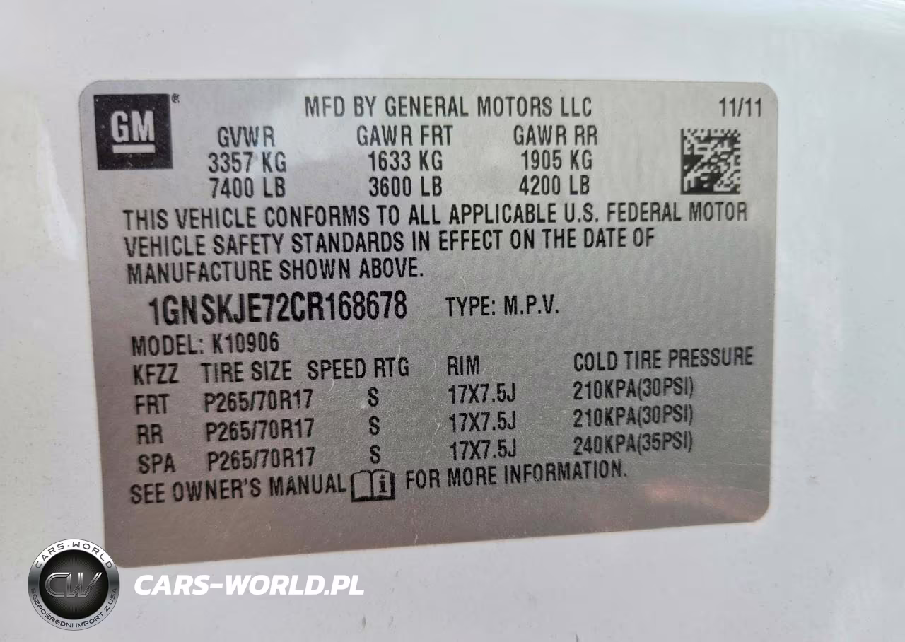 2012 Chevrolet Suburban K1500 Lt VIN:1GNSKJE72CR168678 - 12