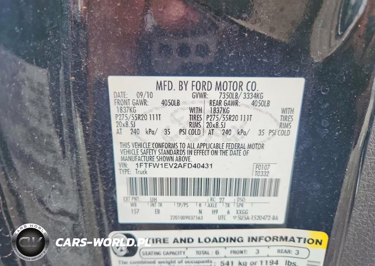2010 Ford F150 Supercrew VIN:1FTFW1EV2AFD40431 - 12