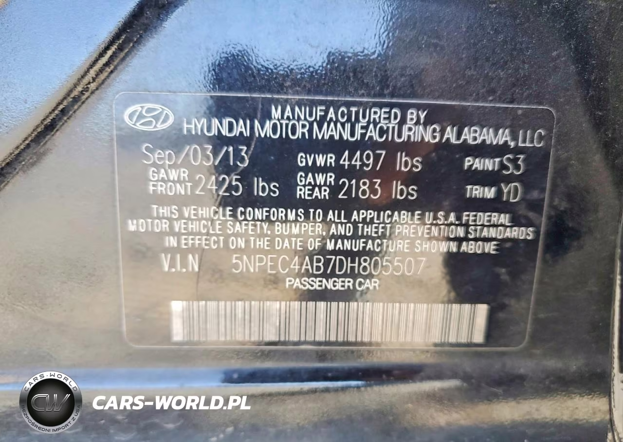 2013 Hyundai Sonata Limited 2.0T VIN:5NPEC4AB7DH805507 - 12