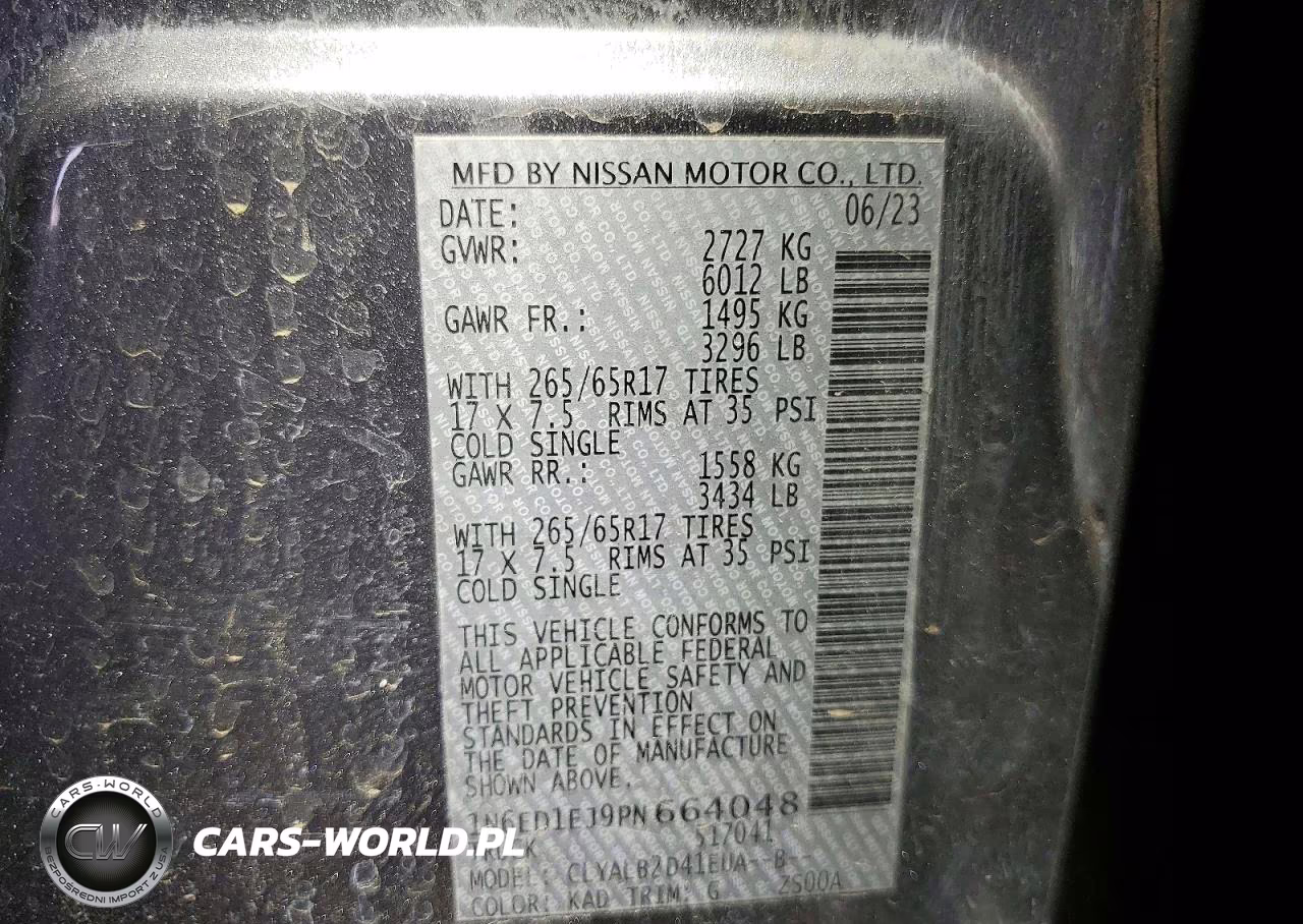 2023 Nissan Frontier Sv VIN:1N6ED1EJ9PN664048 - 12