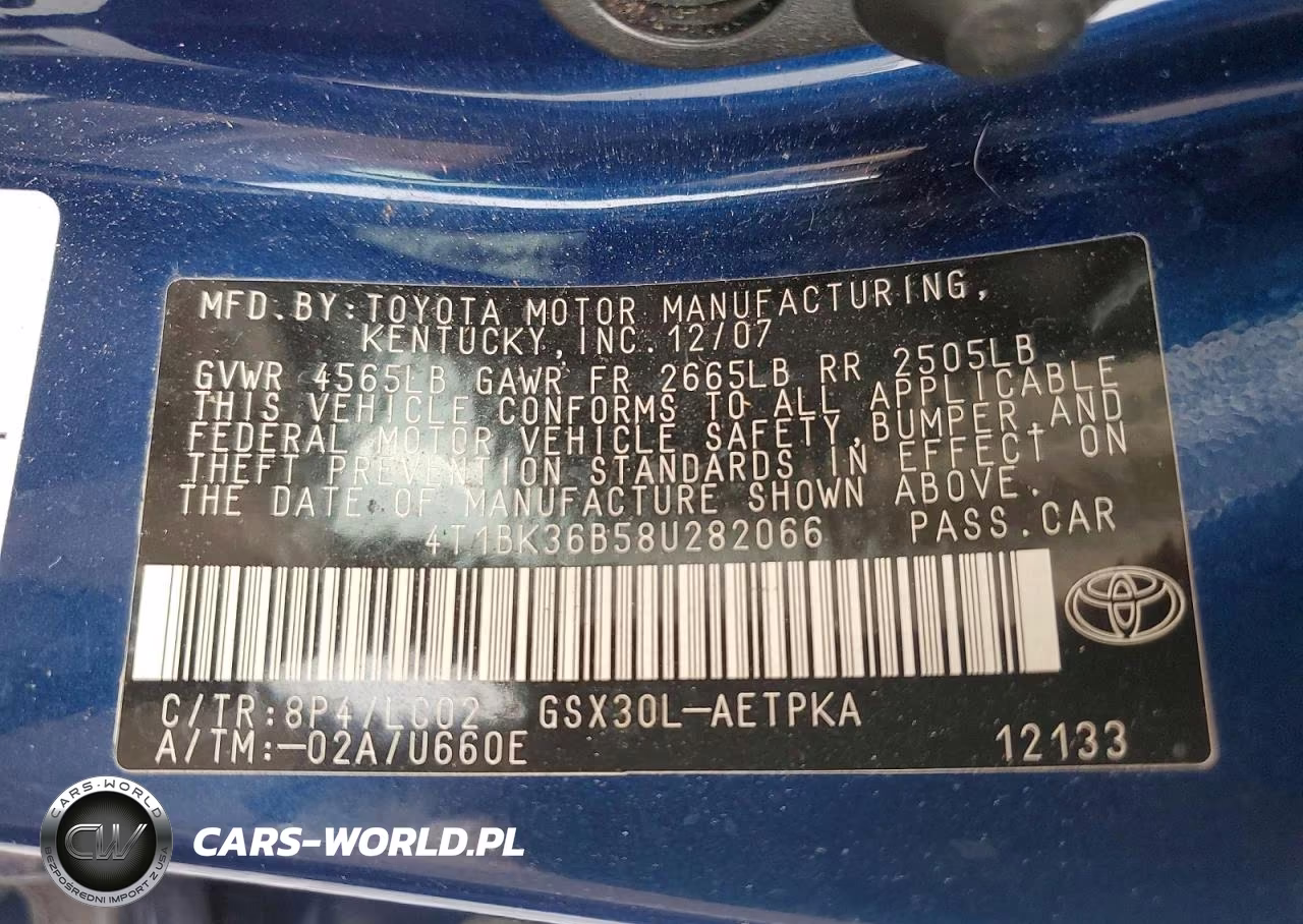 2008 Toyota Avalon Limited VIN:4T1BK36B58U282066 - 12