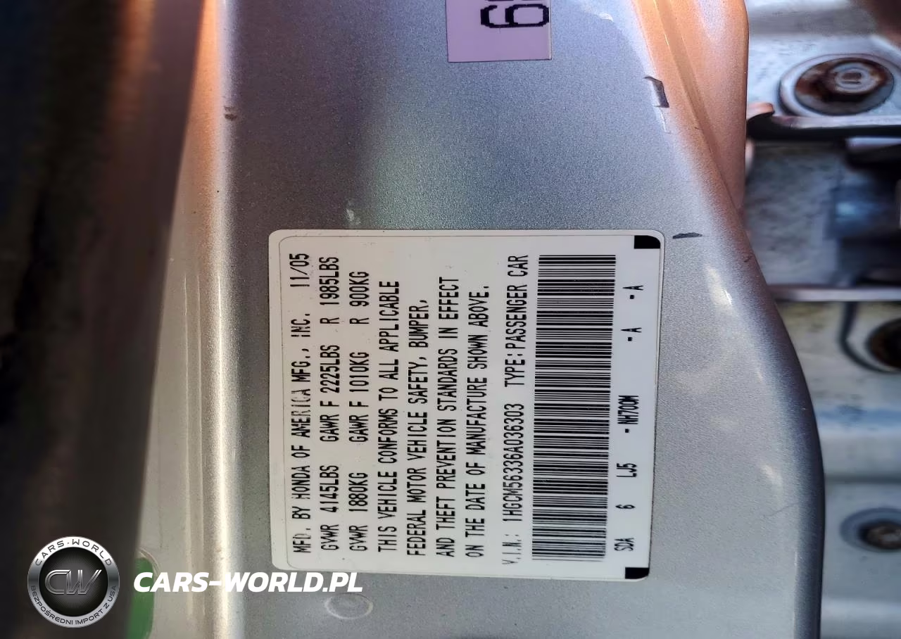 2006 Honda Accord Se VIN:1HGCM56336A036303 - 12