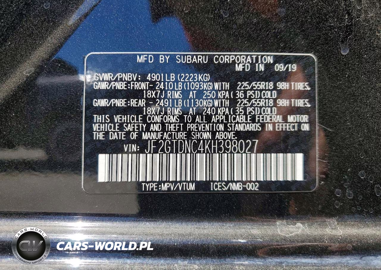 2019 Subaru Crosstrek Limited VIN:JF2GTDNC4KH398027 - 13