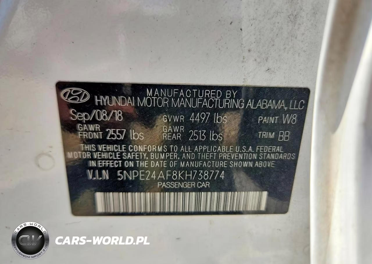 2019 Hyundai Sonata Se VIN:5NPE24AF8KH738774 - 12