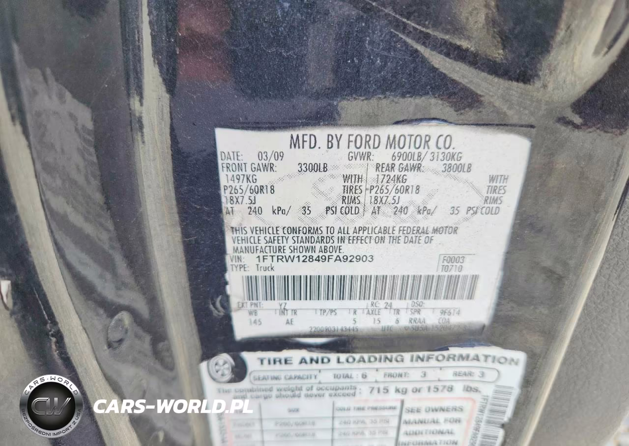 2009 Ford F150 Supercrew VIN:1FTRW12849FA92903 - 13