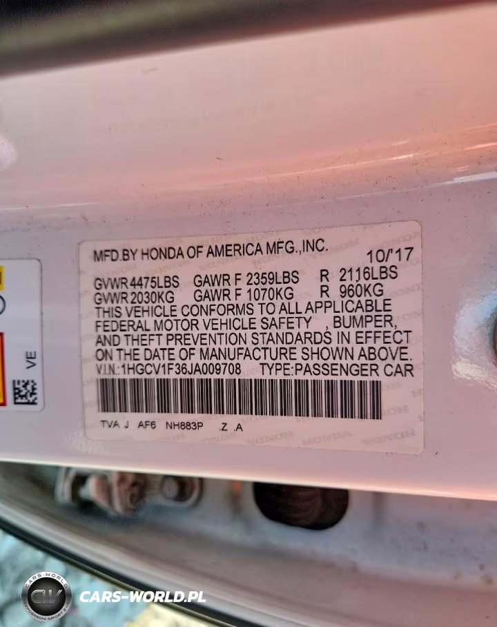 2018 Honda Accord Sport VIN:1HGCV1F36JA009708 - 13