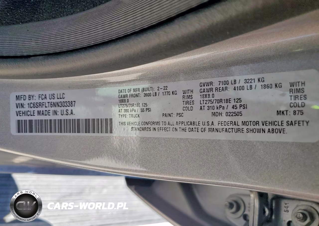 2022 Ram 1500 Rebel VIN:1C6SRFLT6NN303387 - 12