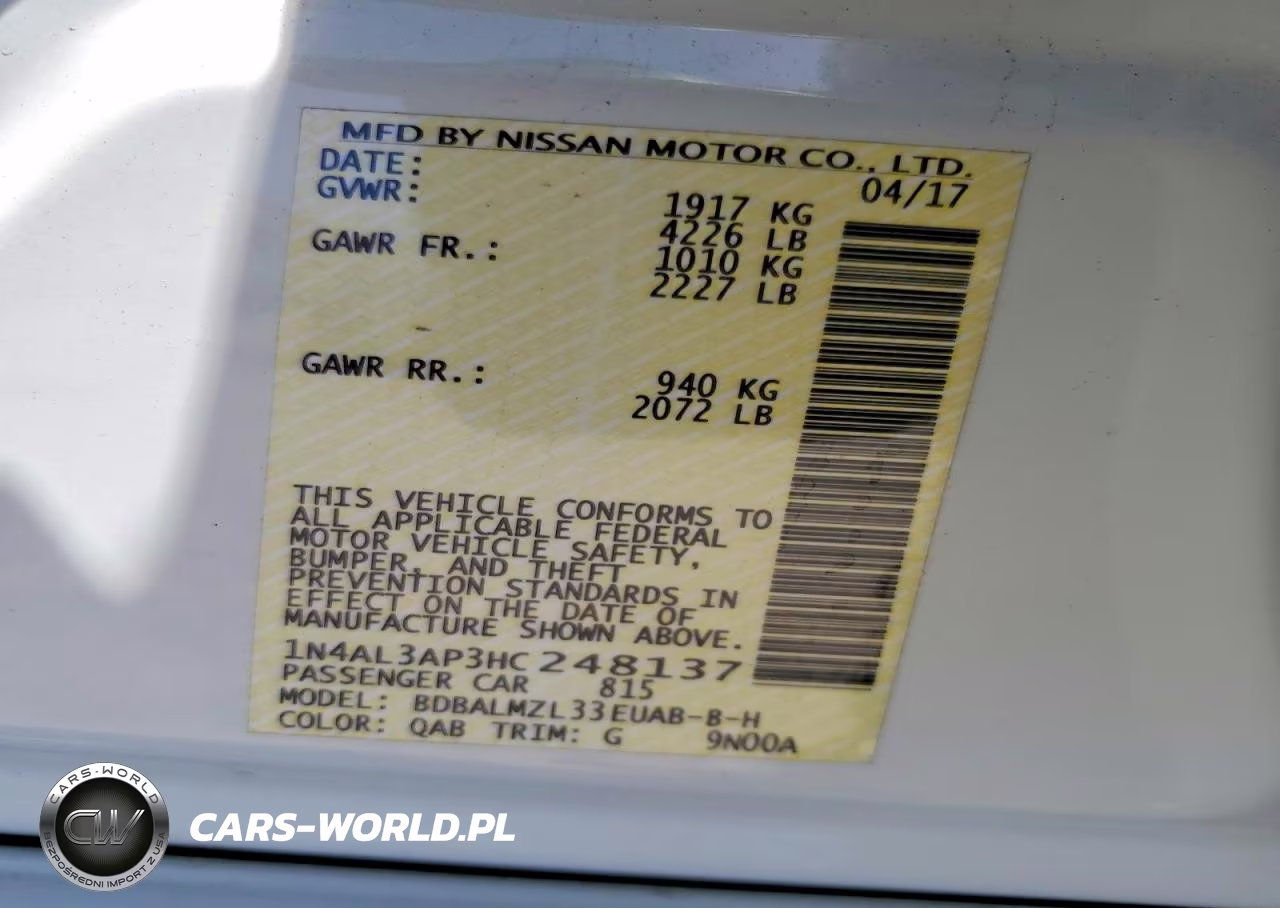 2017 Nissan Altima 2.5 Sv VIN:1N4AL3AP3HC248137 - 12