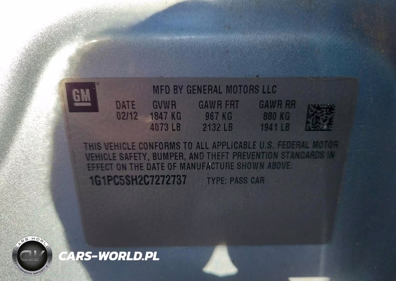 2012 Chevrolet Cruze Ls VIN:1G1PC5SH2C7272737 - 13