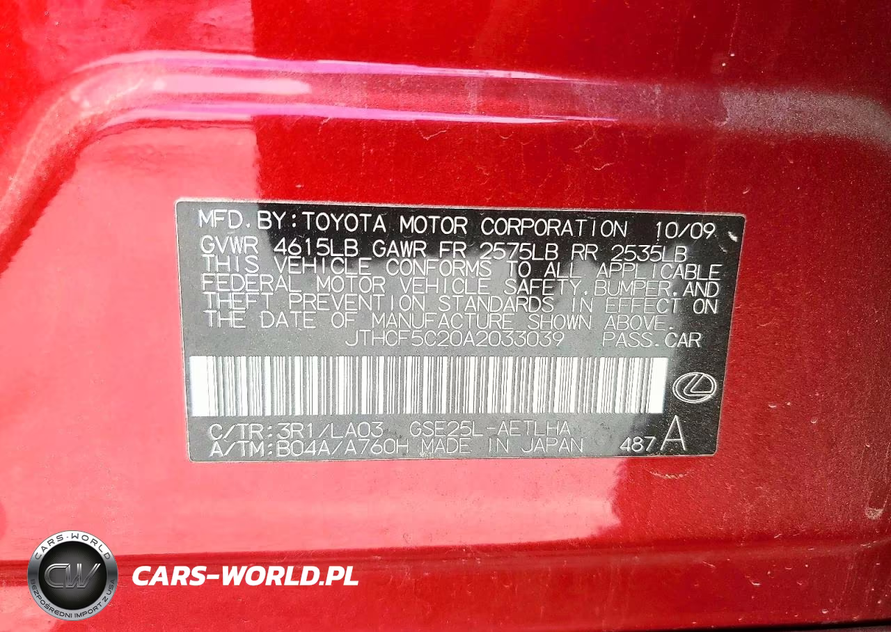 2010 Lexus Is 250 VIN:JTHCF5C20A2033039 - 12