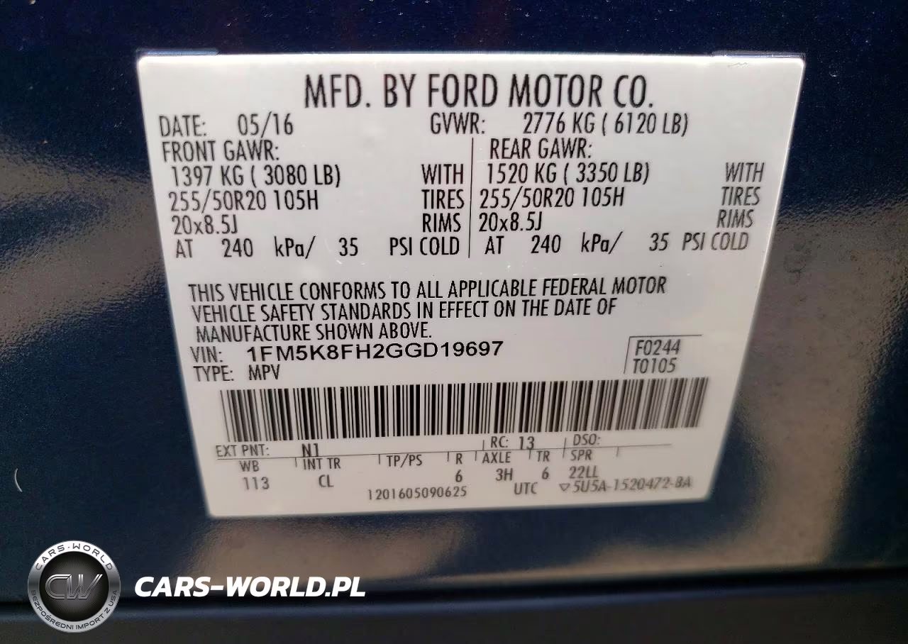 2016 Ford Explorer Limited VIN:1FM5K8FH2GGD19697 - 13