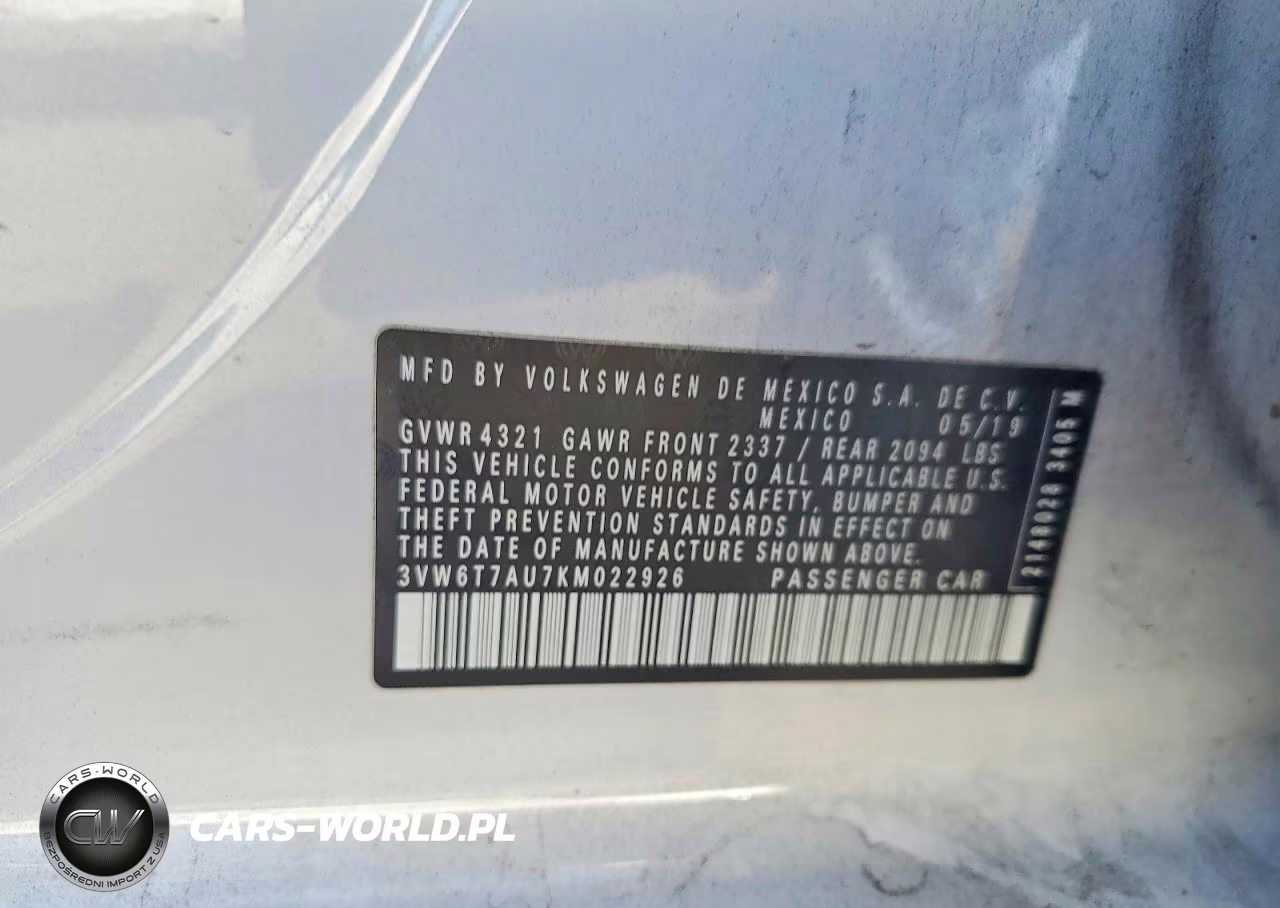 2019 Volkswagen Gti S VIN:3VW6T7AU7KM022926 - 13