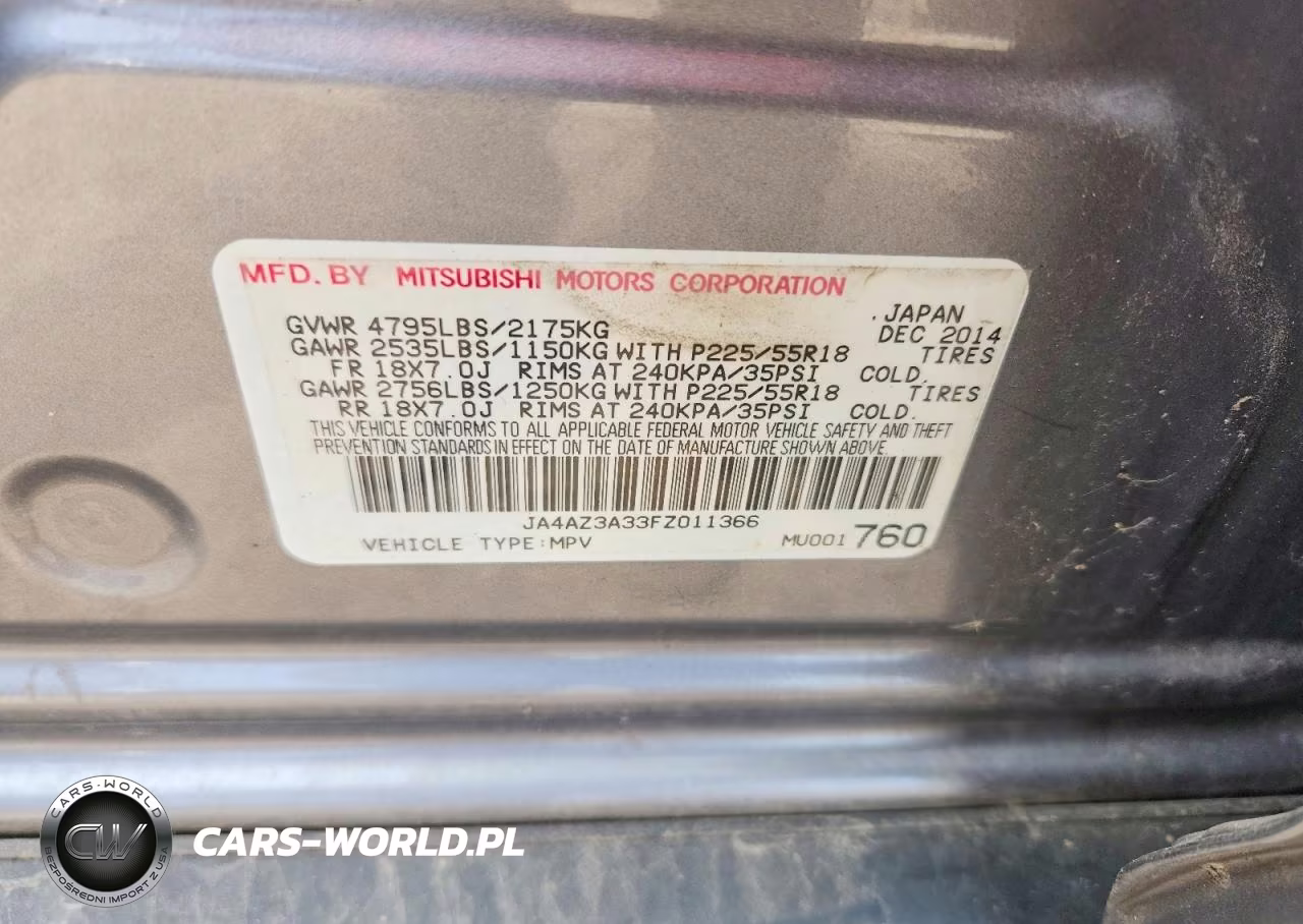 2015 Mitsubishi Outlander Se VIN:JA4AZ3A33FZ011366 - 12