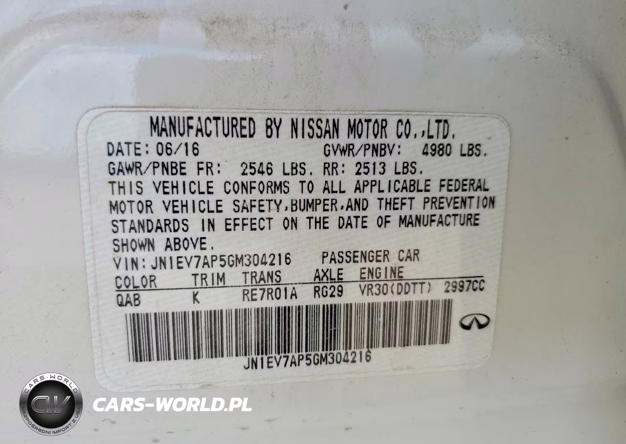 2016 Infiniti Q50 3.0T Premium VIN:JN1EV7AP5GM304216 - 12