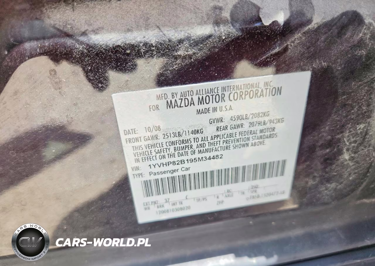 2009 Mazda 6 S VIN:1YVHP82B195M34482 - 13