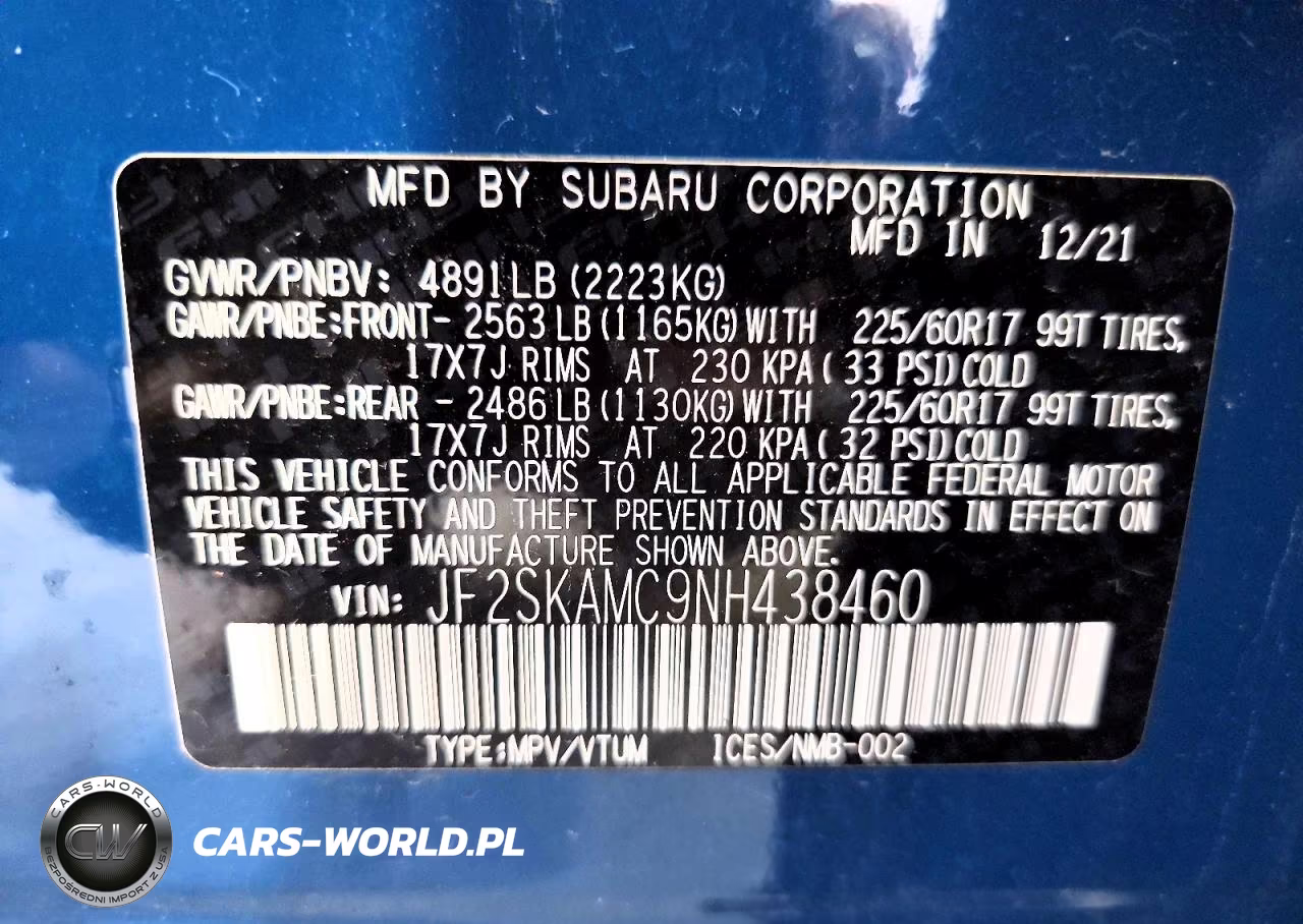 2022 Subaru Forester Wilderness VIN:JF2SKAMC9NH438460 - 12
