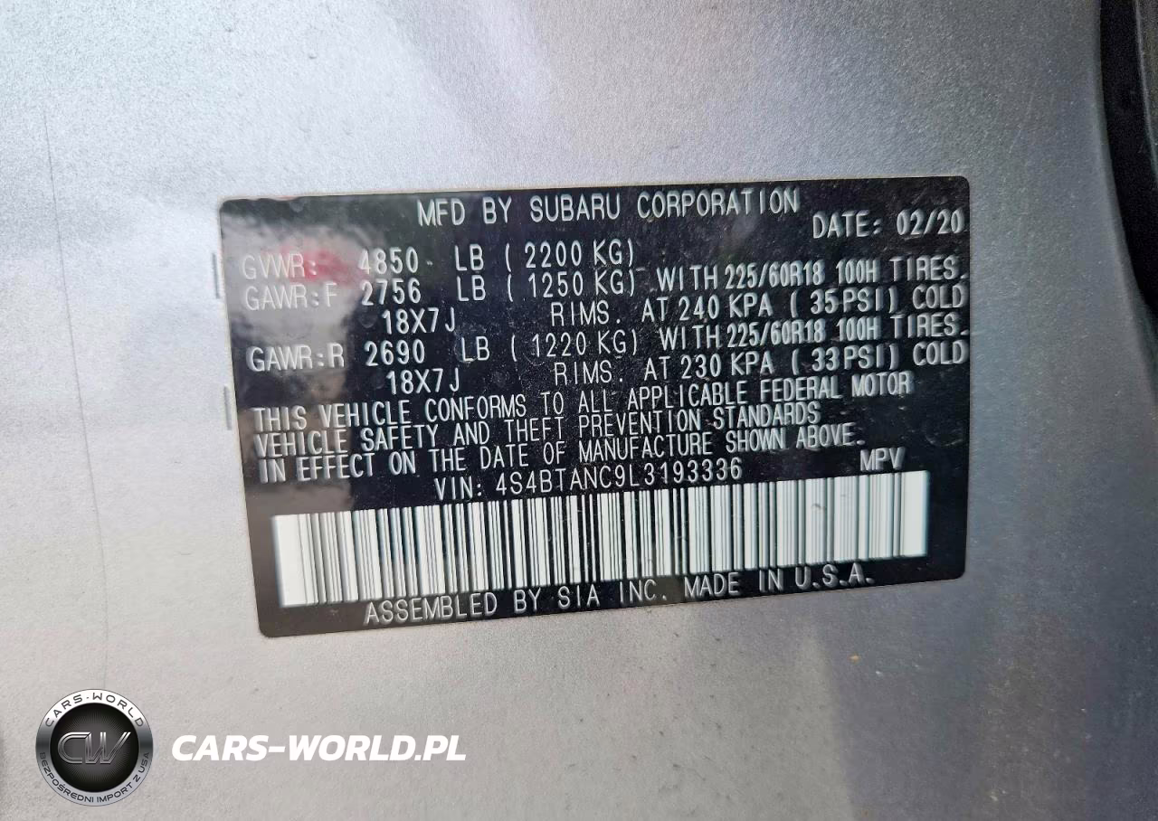 2020 Subaru Outback Limited VIN:4S4BTANC9L3193336 - 13