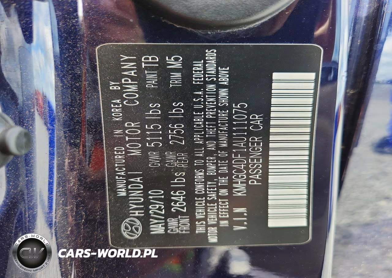 2010 Hyundai Genesis 4.6L VIN:KMHGC4DF1AU111075 - 13