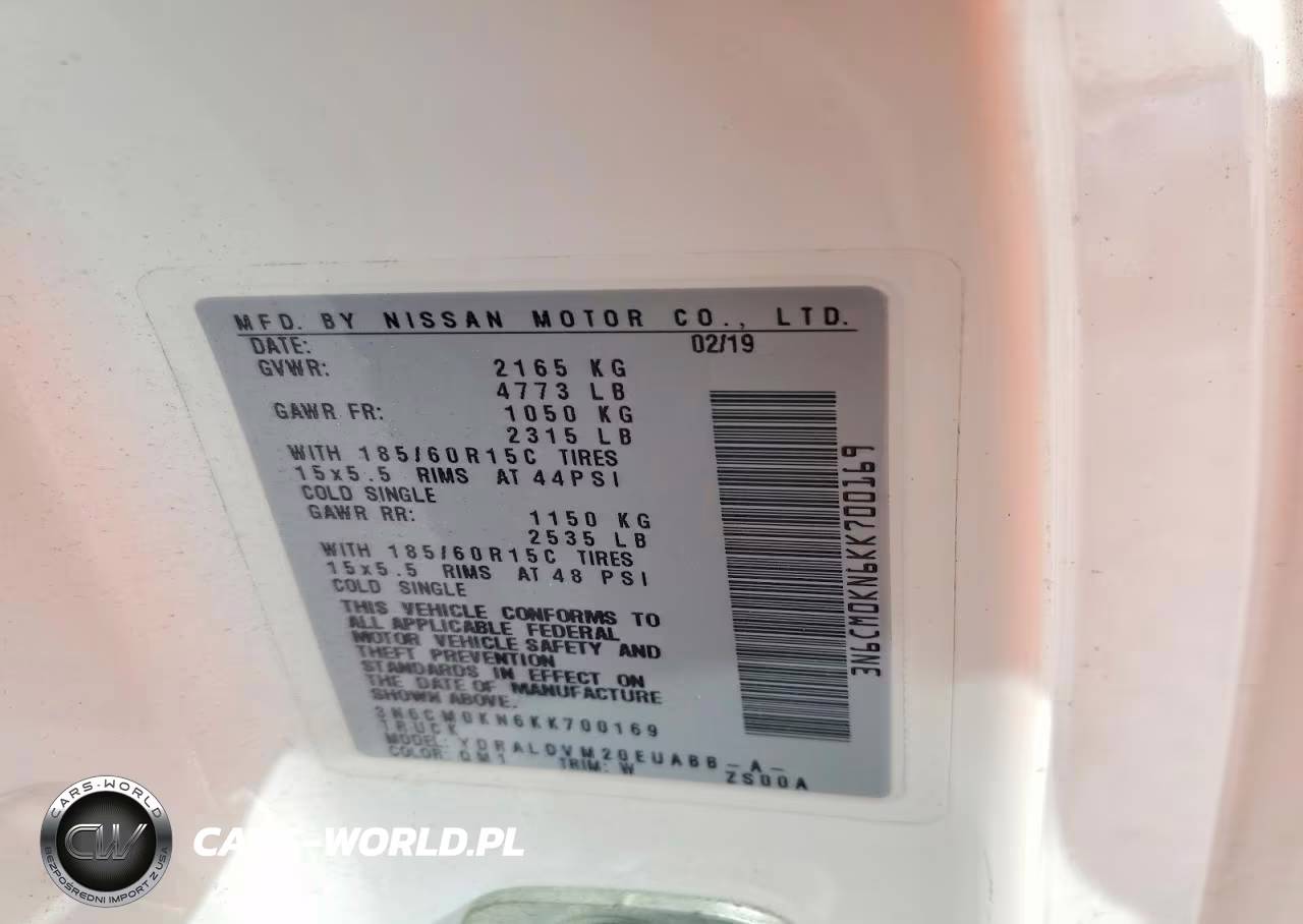 2019 Nissan Nv200 Comp VIN:3N6CM0KN6KK700169 - 13