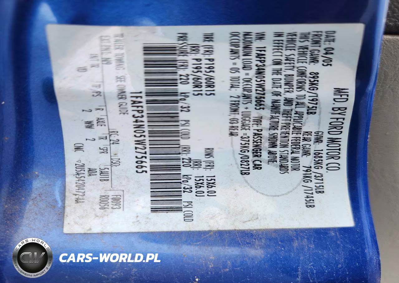 2005 Ford Focus Zx4 VIN:1FAFP34N05W275665 - 12