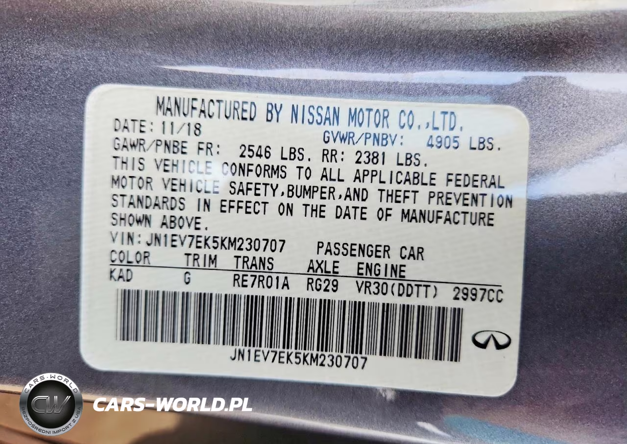 2019 Infiniti Q60 3.0T Luxe VIN:JN1EV7EK5KM230707 - 12