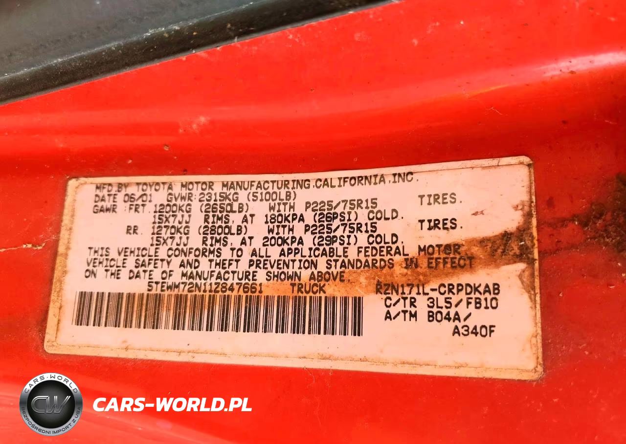 2001 Toyota Tacoma Xtracab VIN:5TEWM72N11Z847661 - 12