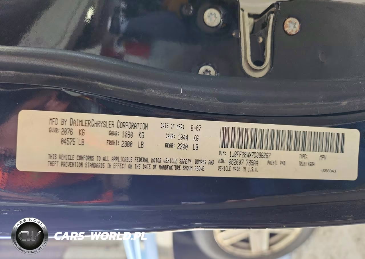 2007 Jeep Patriot Sport VIN:1J8FF28WX7D396267 - 14
