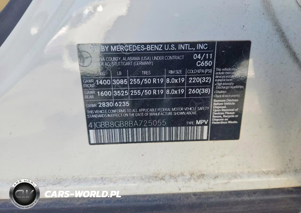 2011 Mercedes-Benz Ml 350 4Matic VIN:4JGBB8GB8BA725055 - 12