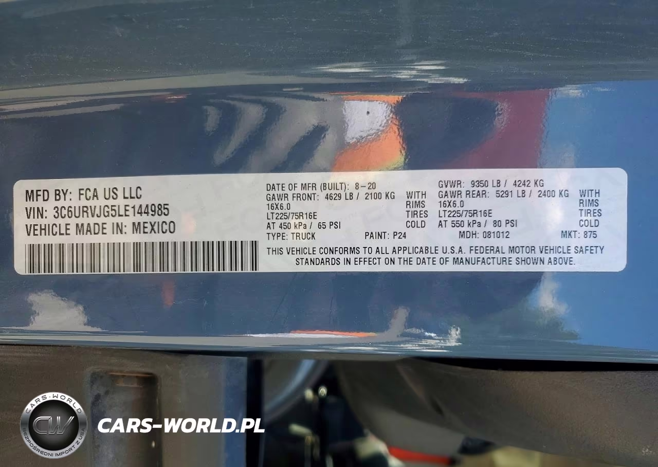 2020 Ram Promaster 3500 3500 High VIN:3C6URVJG5LE144985 - 13