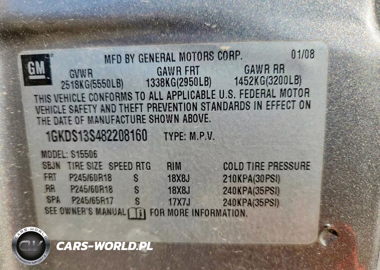 2008 GMC Envoy VIN:1GKDS13S482208160 - 13
