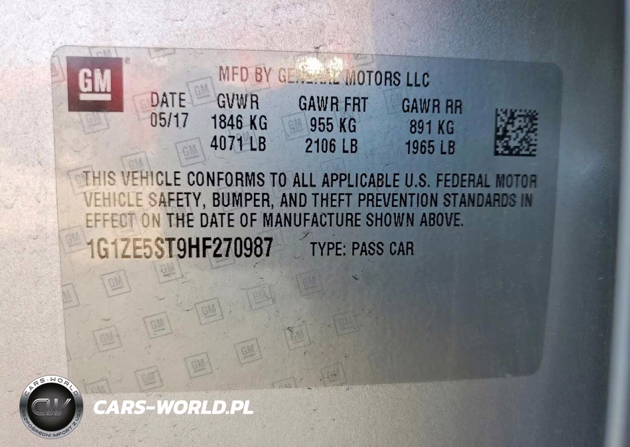 2017 Chevrolet Malibu Lt VIN:1G1ZE5ST9HF270987 - 12