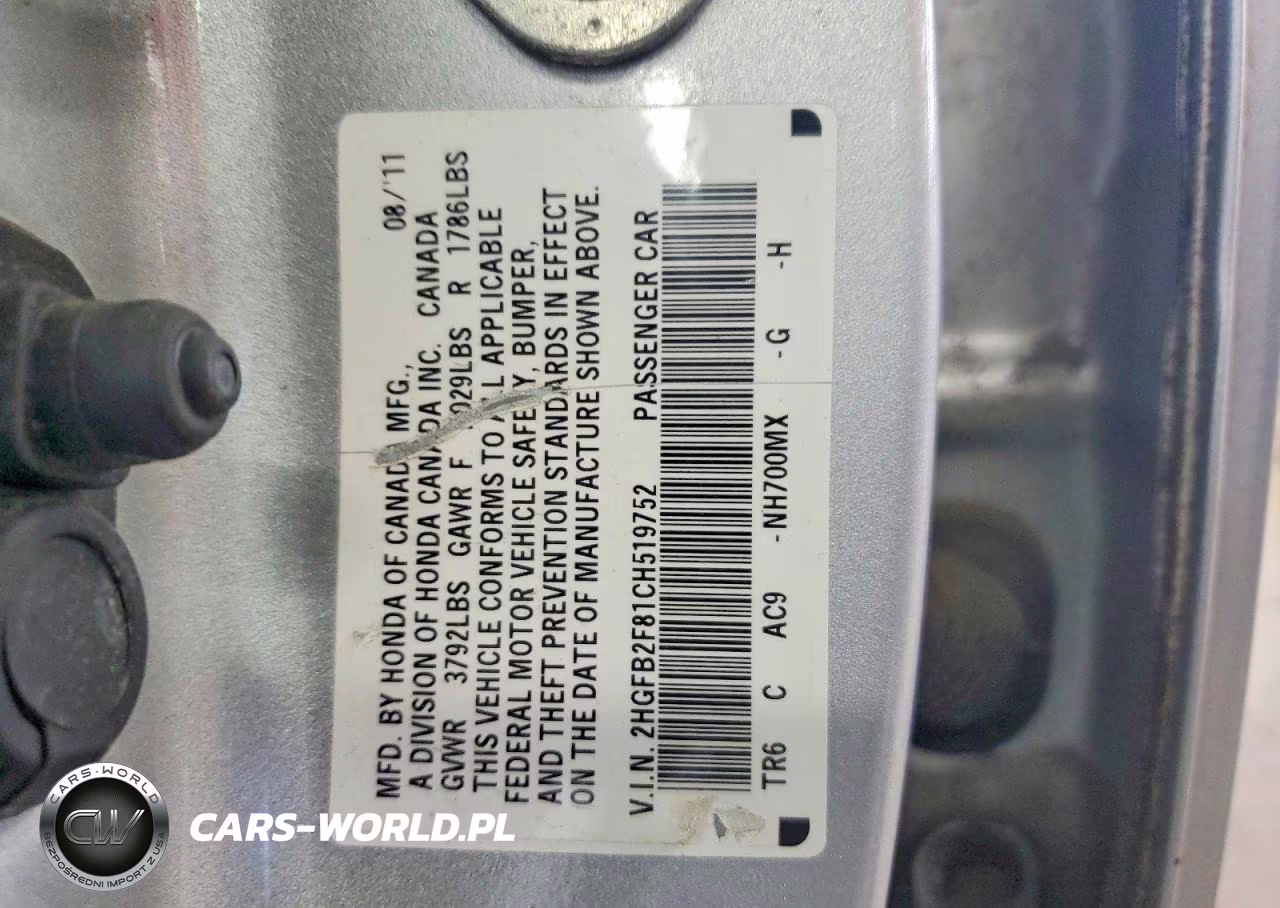 2012 Honda Civic Ex VIN:2HGFB2F81CH519752 - 12