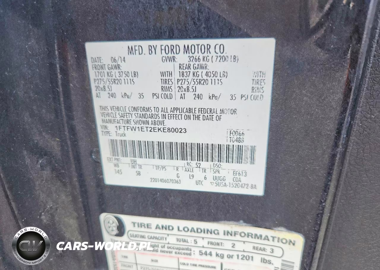 2014 Ford F150 Supercrew VIN:1FTFW1ET2EKE80023 - 12
