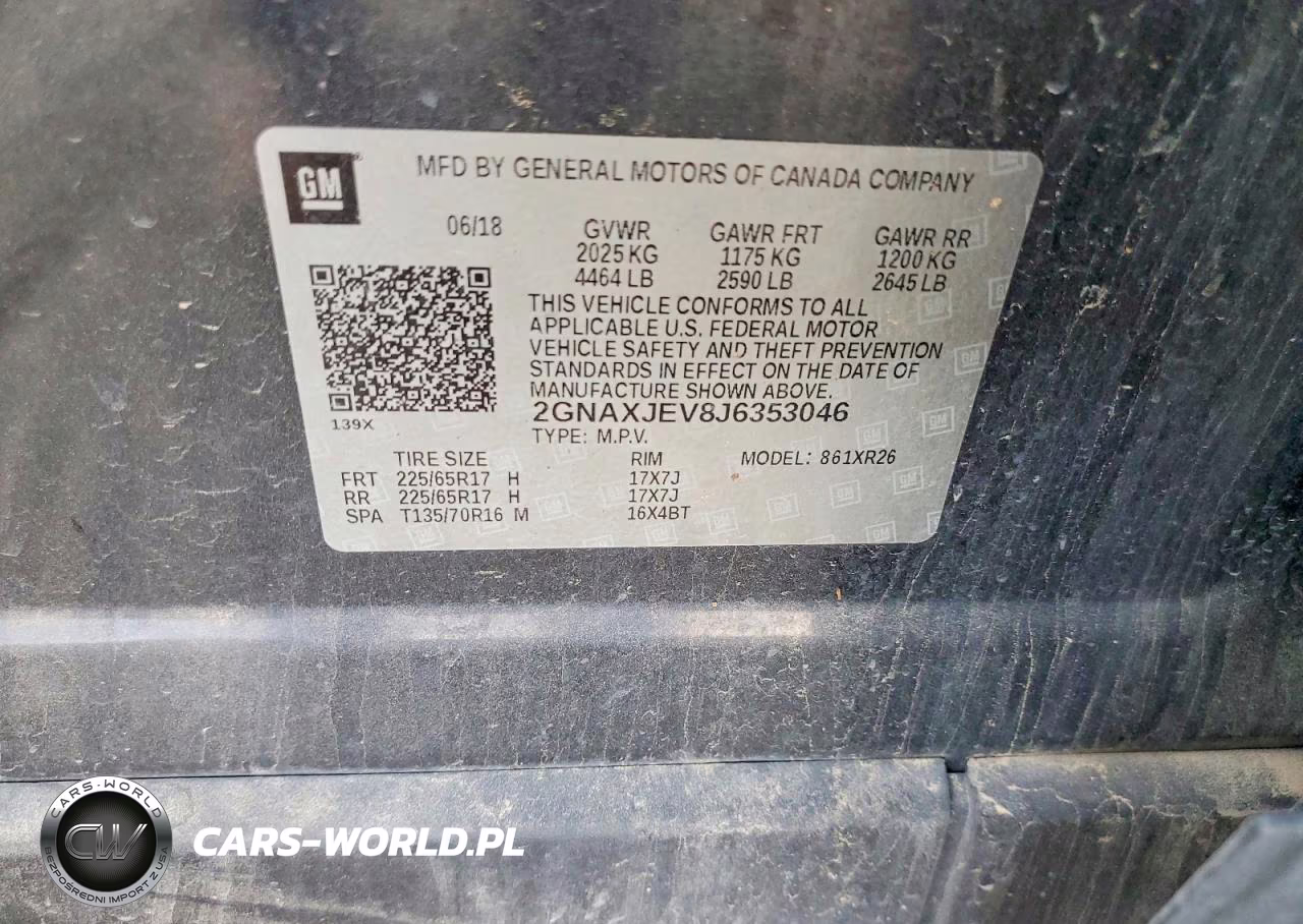 2018 Chevrolet Equinox Lt VIN:2GNAXJEV8J6353046 - 13