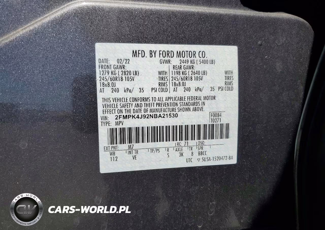 2022 Ford Edge Sel VIN:2FMPK4J92NBA21530 - 13