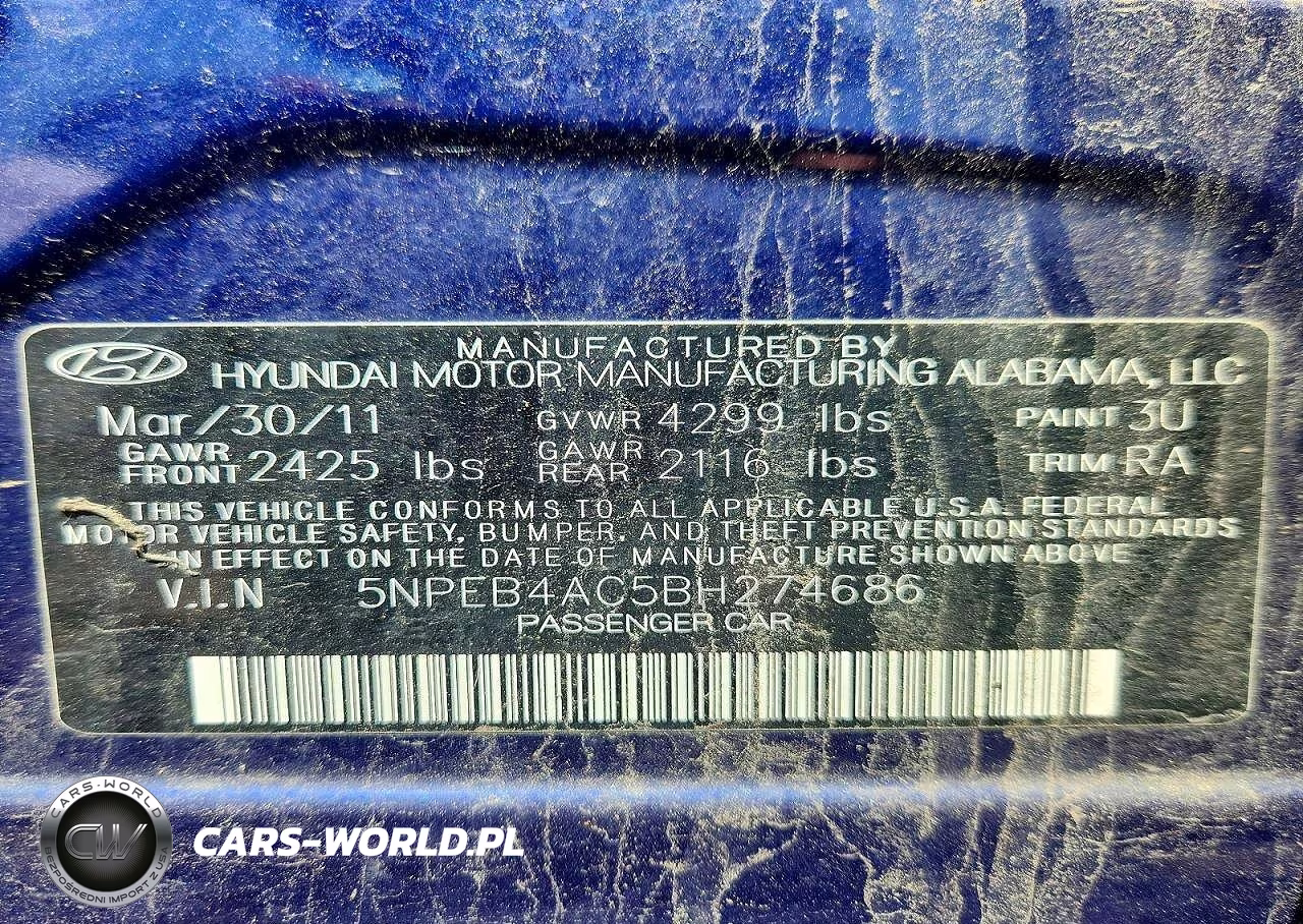 2011 Hyundai Sonata Gls VIN:5NPEB4AC5BH274686 - 13