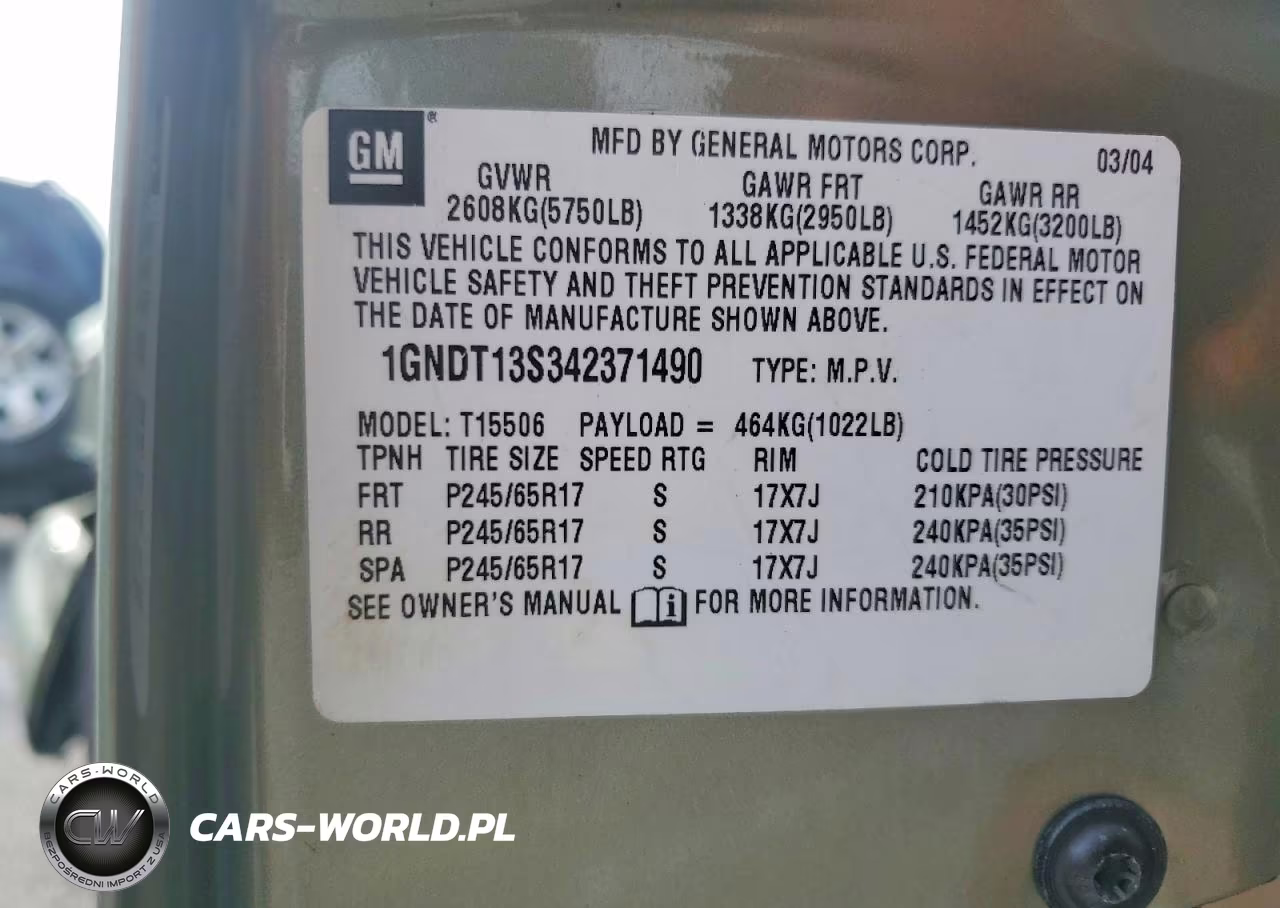 2004 Chevrolet Trailblazer Ls VIN:1GNDT13S342371490 - 13