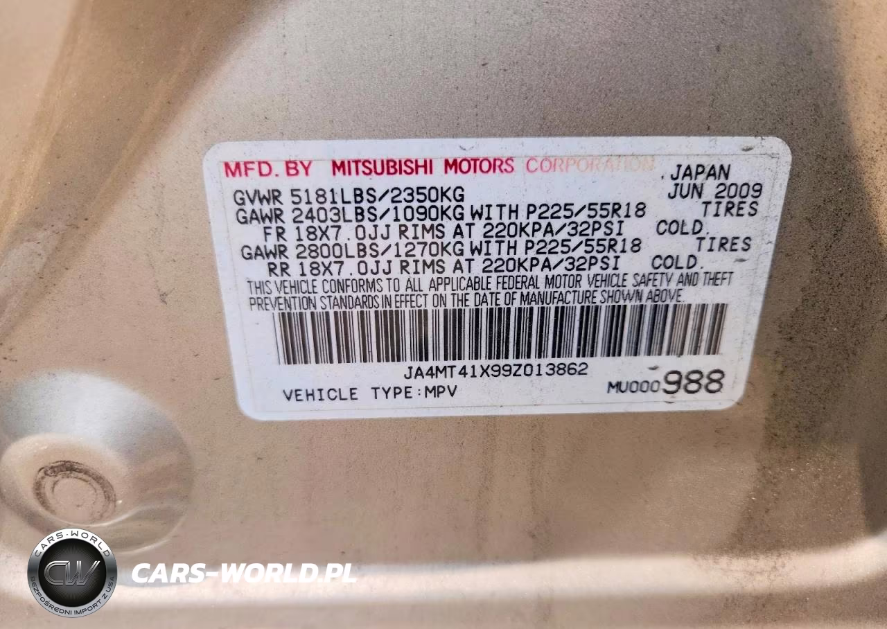 2009 Mitsubishi Outlander Xls VIN:JA4MT41X99Z013862 - 13