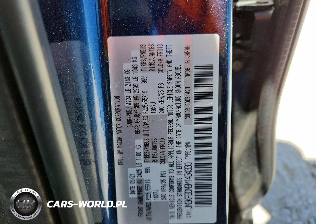 2021 Mazda Cx-5 Grand Touring VIN:JM3KFBDM9M1434330 - 12