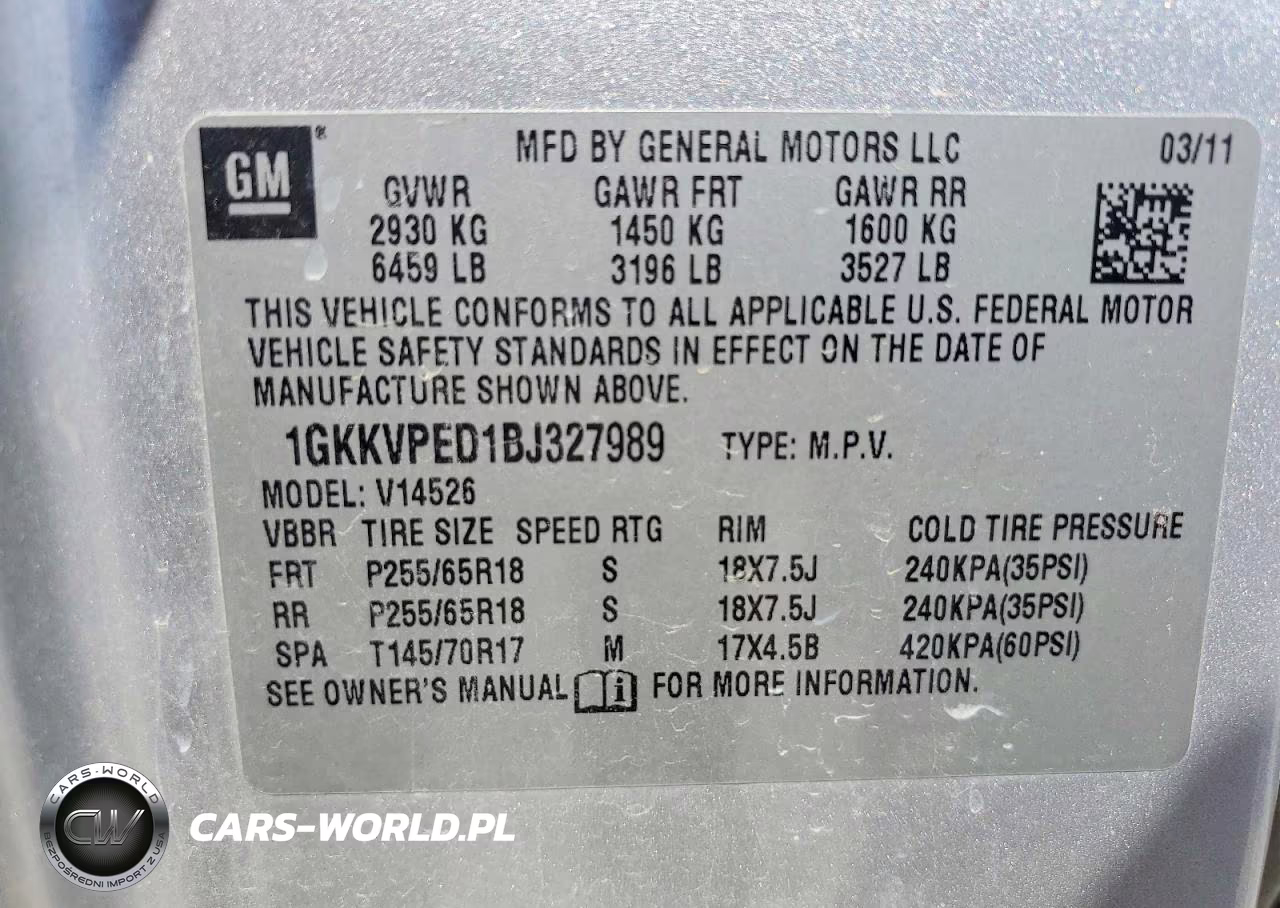 2011 GMC Acadia Sle VIN:1GKKVPED1BJ327989 - 14