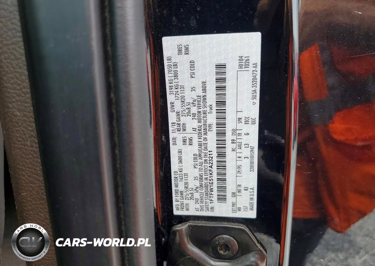 2019 Ford F150 Supercrew VIN:1FTFW1E51KFA23211 - 13