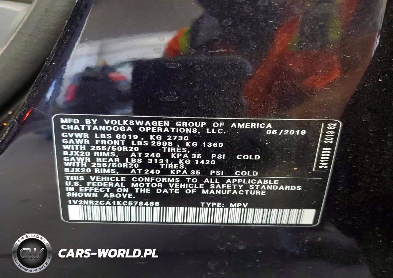 2019 Volkswagen Atlas Sel Premium VIN:1V2NR2CA1KC578488 - 13