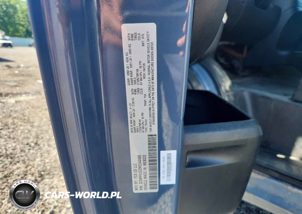 2021 Ram Promaster 3500 Delivery Van VIN:3C6MRVJG2ME544469 - 12