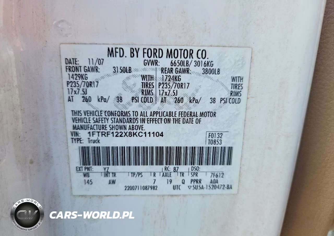 2008 Ford F150 VIN:1FTRF122X8KC11104 - 12
