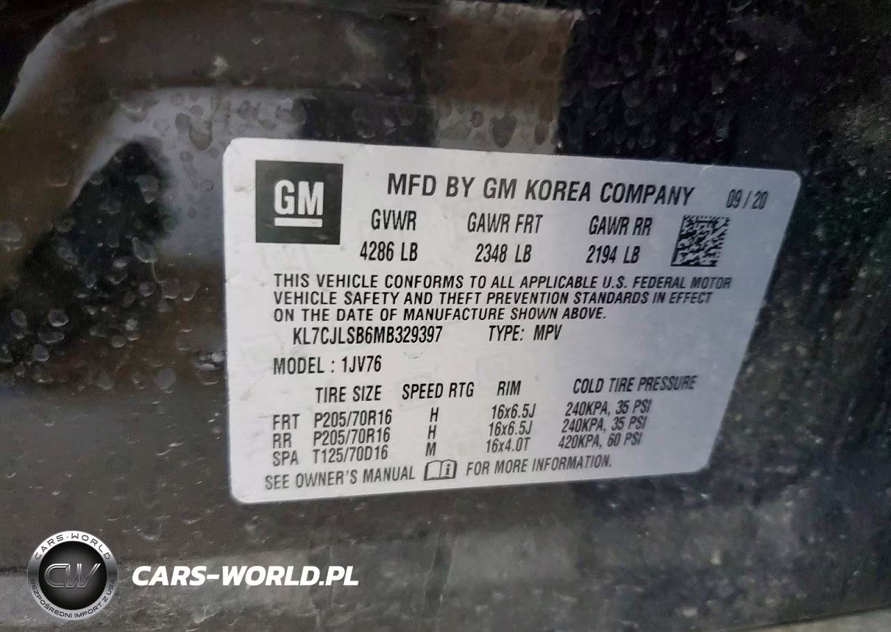 2021 Chevrolet Trax 1Lt VIN:KL7CJLSB6MB329397 - 13