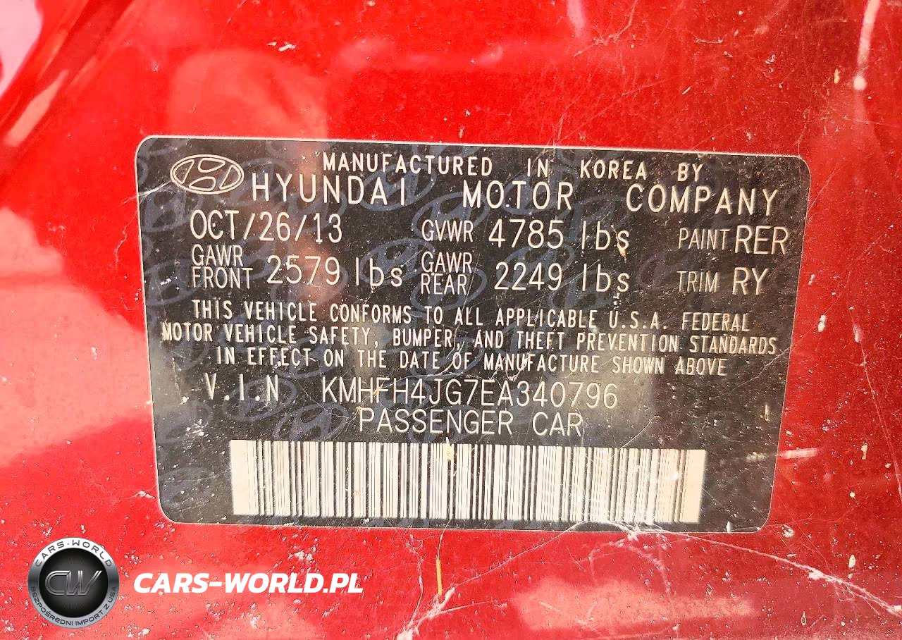 2014 Hyundai Azera Limited VIN:KMHFH4JG7EA340796 - 12