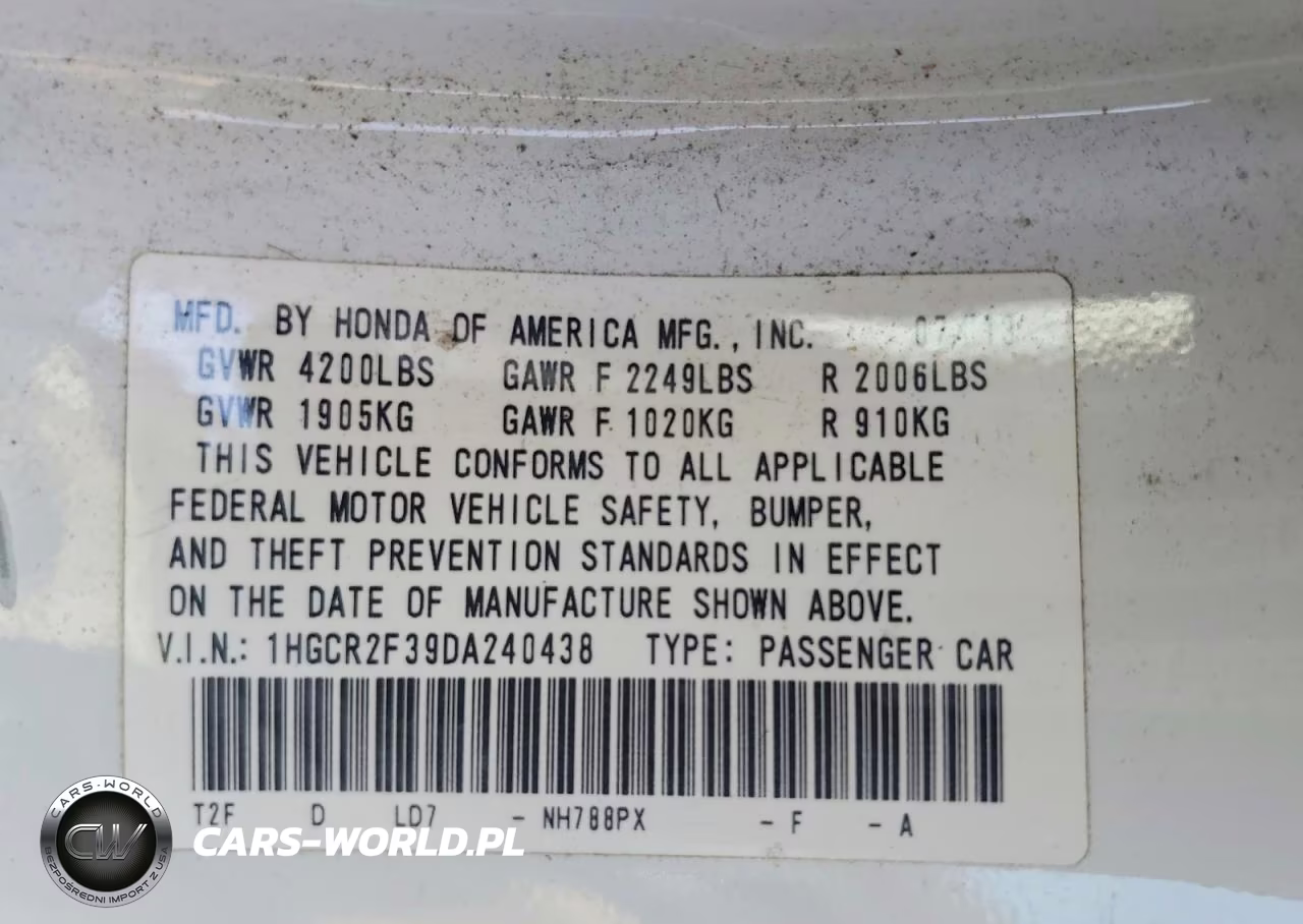 2013 Honda Accord Lx VIN:1HGCR2F39DA240438 - 12