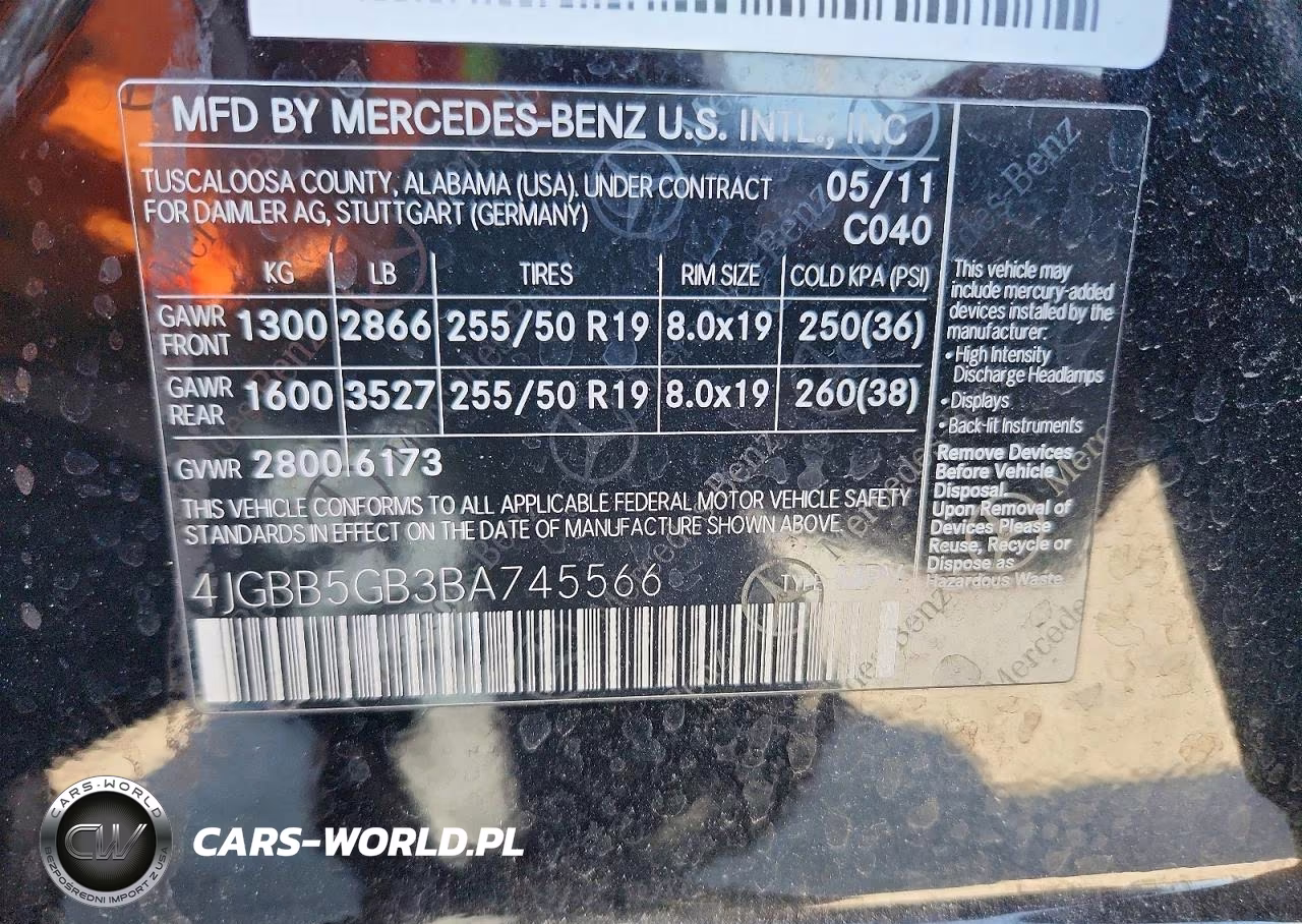 2011 Mercedes-Benz Ml 350 VIN:4JGBB5GB3BA745566 - 12