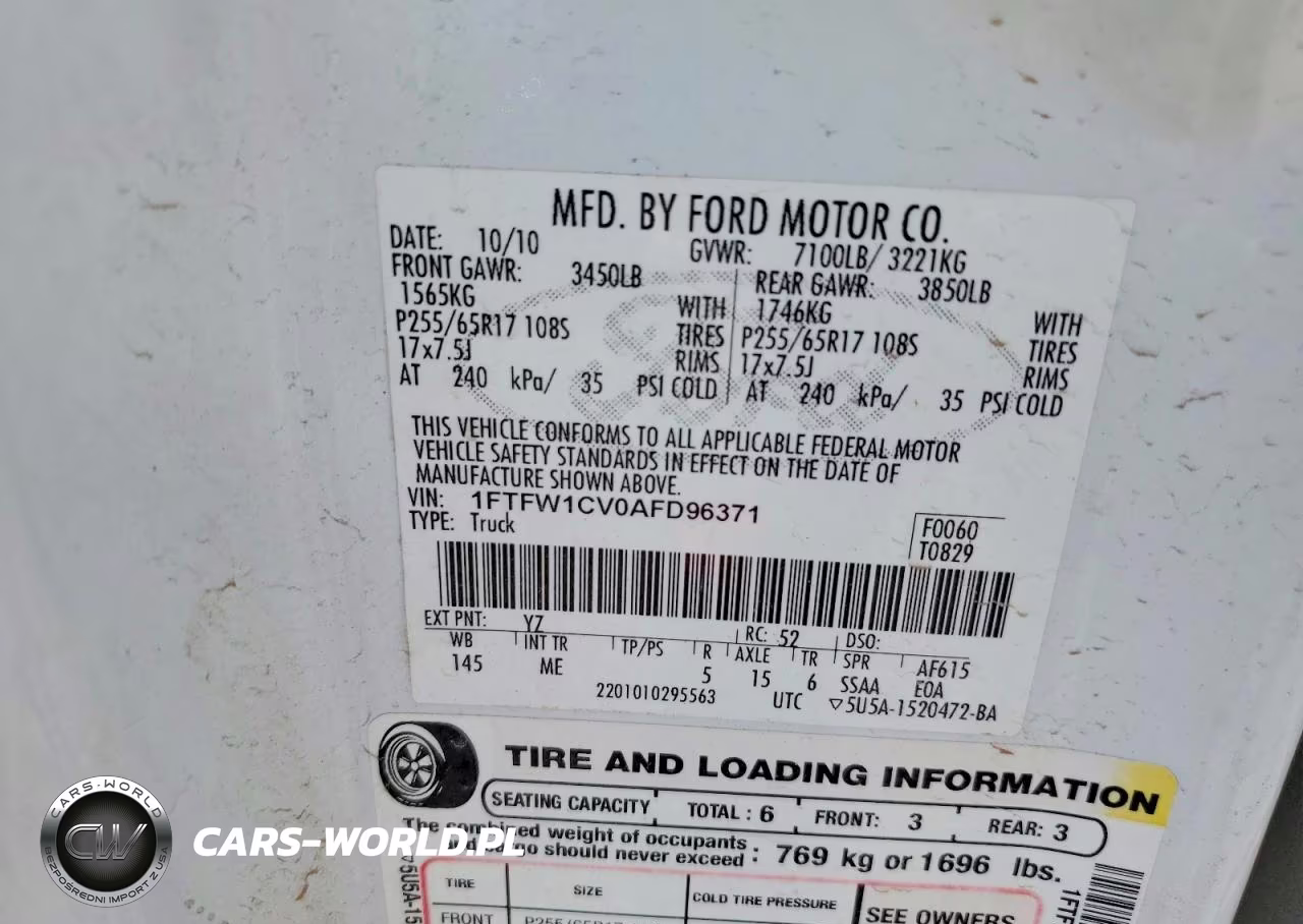 2010 Ford F150 Supercrew VIN:1FTFW1CV0AFD96371 - 12
