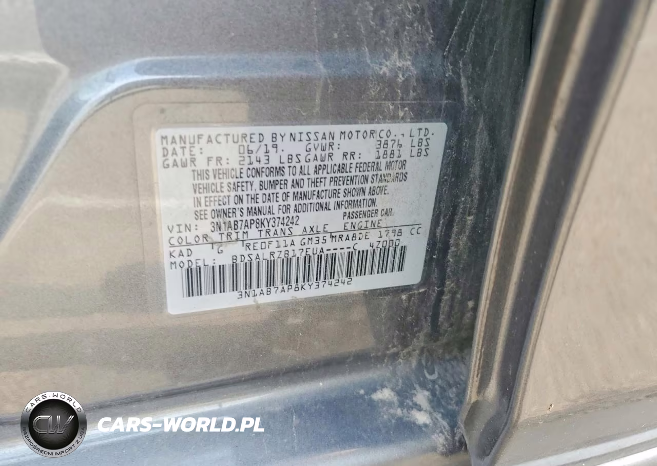 2019 Nissan Sentra Sr VIN:3N1AB7AP8KY374242 - 12